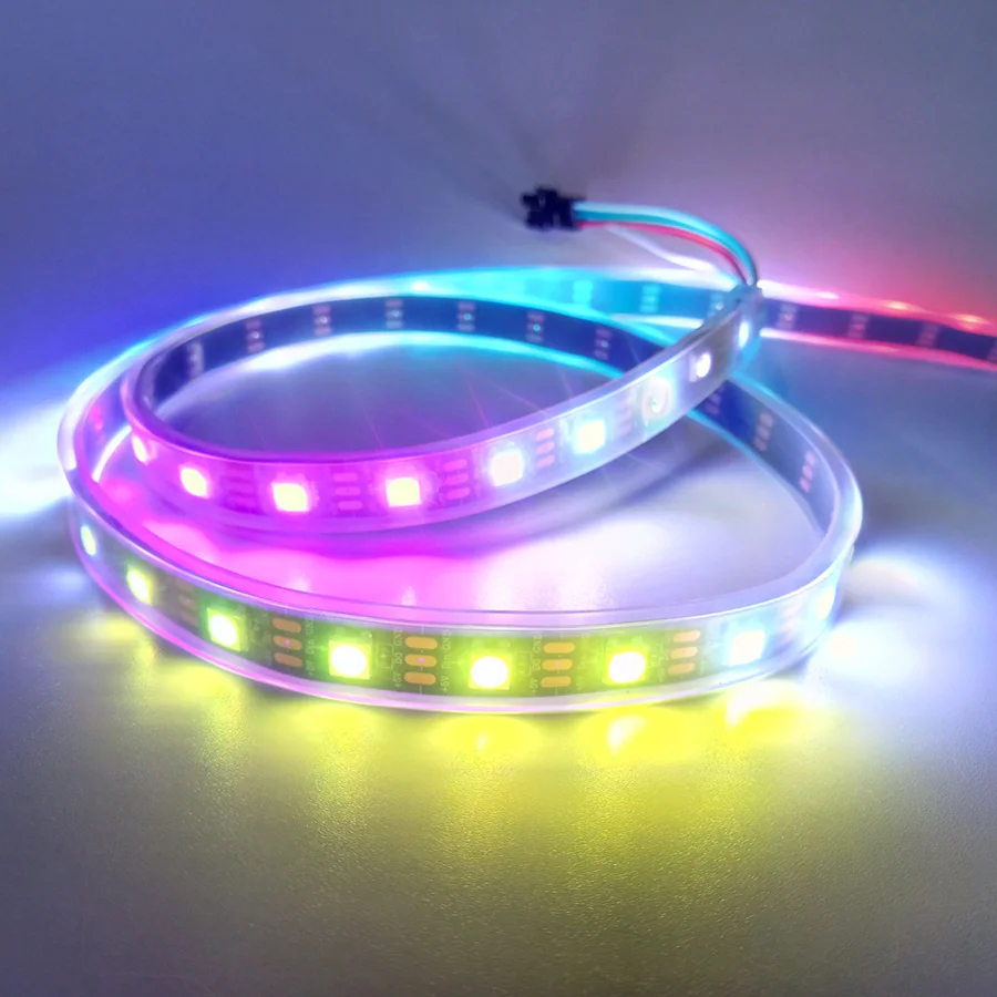 Цветная(RGB) светодиодная лента Водонепроницаемый ws2811 ws2812 5 до 5 лет, 12 V 5050 Светодиодный светильник полосы 5v 12v 30/60/144 Led/m ws2812b мечта Цвет светодиодные полосы ленты