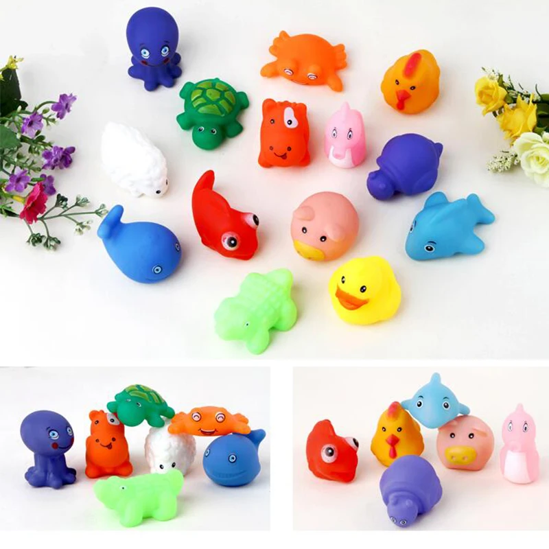 

Yellow rubber ducks bathing toys for baby squzze-sounding dabbling water play kawaii animal squeaky pig bathroom children pool