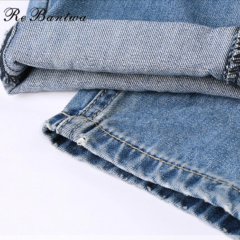 Rebantwa Autumn Harem Denim Pants Preppy Style Jean Trousers Hole Women Jeans Oversized Beggar Female Loose Skinny |