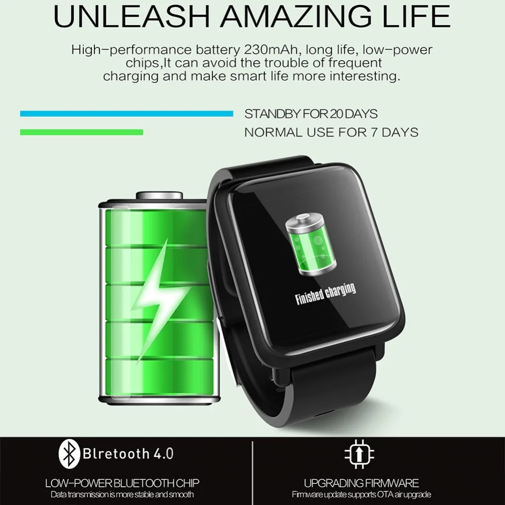 Смарт часы M28 IP68 Водонепроницаемый Bluetooth сердечного ритма крови Давление Smartwatch