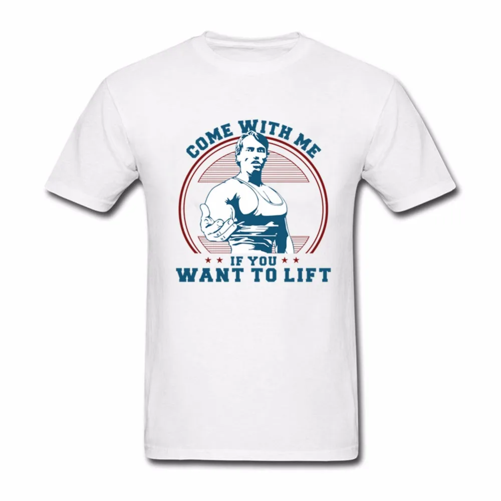 Арнольд Шварценеггер если вы хотите поднять Футболка мужская Круглый воротник