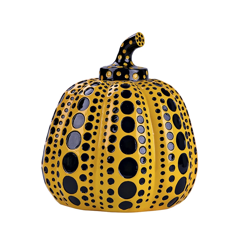 Yellow Yayoi Kusama Тыква японского художника Современная Скульптура в горошек искусство домашний интерьер украшения офисное искусство Свадьба Рождество - Color: Yellow