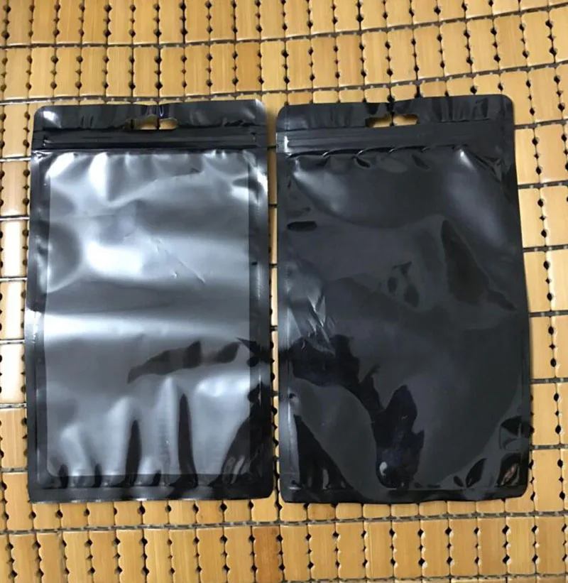 Упаковочная сумка на молнии черная/прозрачная пластиковая 12*20 см | Дом и сад