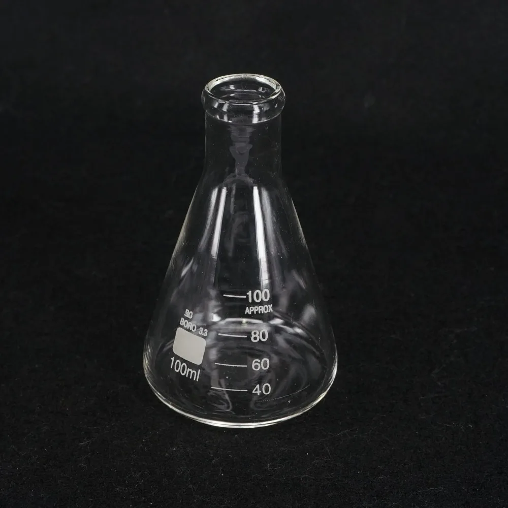 Коническая фляжка Erlenmeyer g3 3 лабораторные принадлежности из силикатного стекла 100