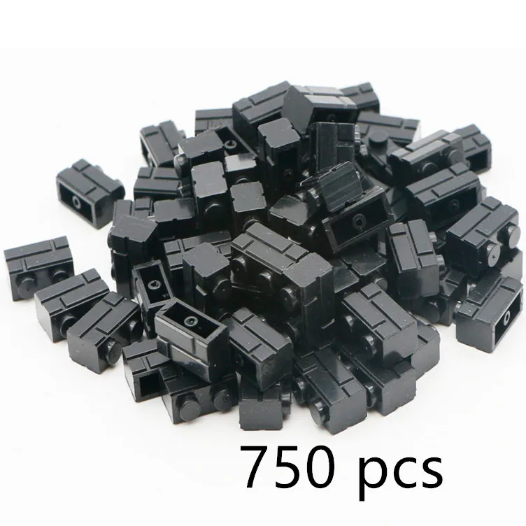 750 pcs black 1000 шт. винно-красный легок часть 1X2 MOC основные части компонент городской дом стены строительный блок кирпичи развивающие игрушки для детей - Цвет: 750 pcs black