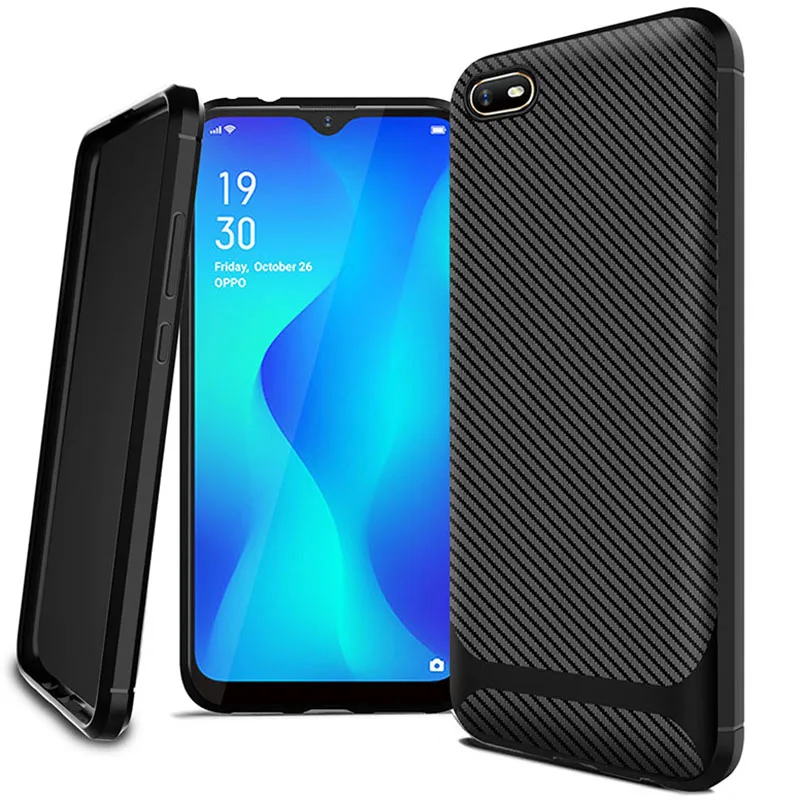 Чехол для OPPO A1K A 1 k Мягкая силиконовая задняя крышка из углеродного волокна ТПУ