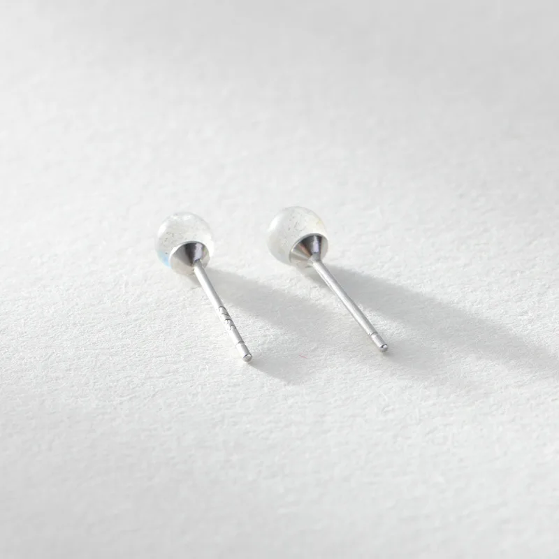 Женские серьги-гвоздики из серебра 100% пробы с бусинами | Украшения и аксессуары