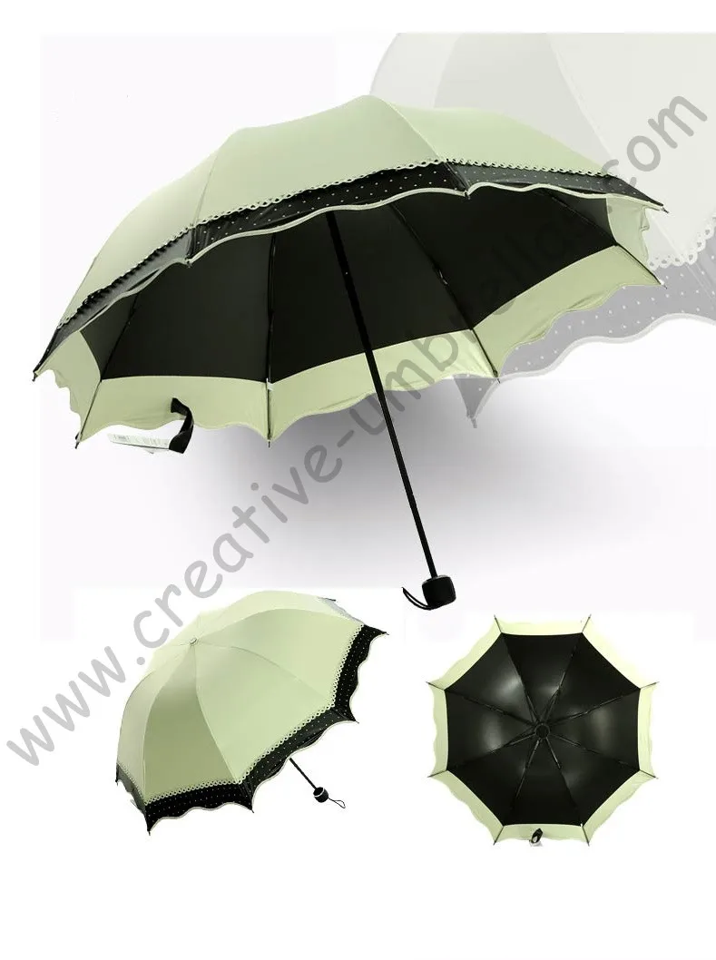 4 шт./лот Сверхлегкий складной мини-зонт 5 слоев с черным покрытием двухслойный