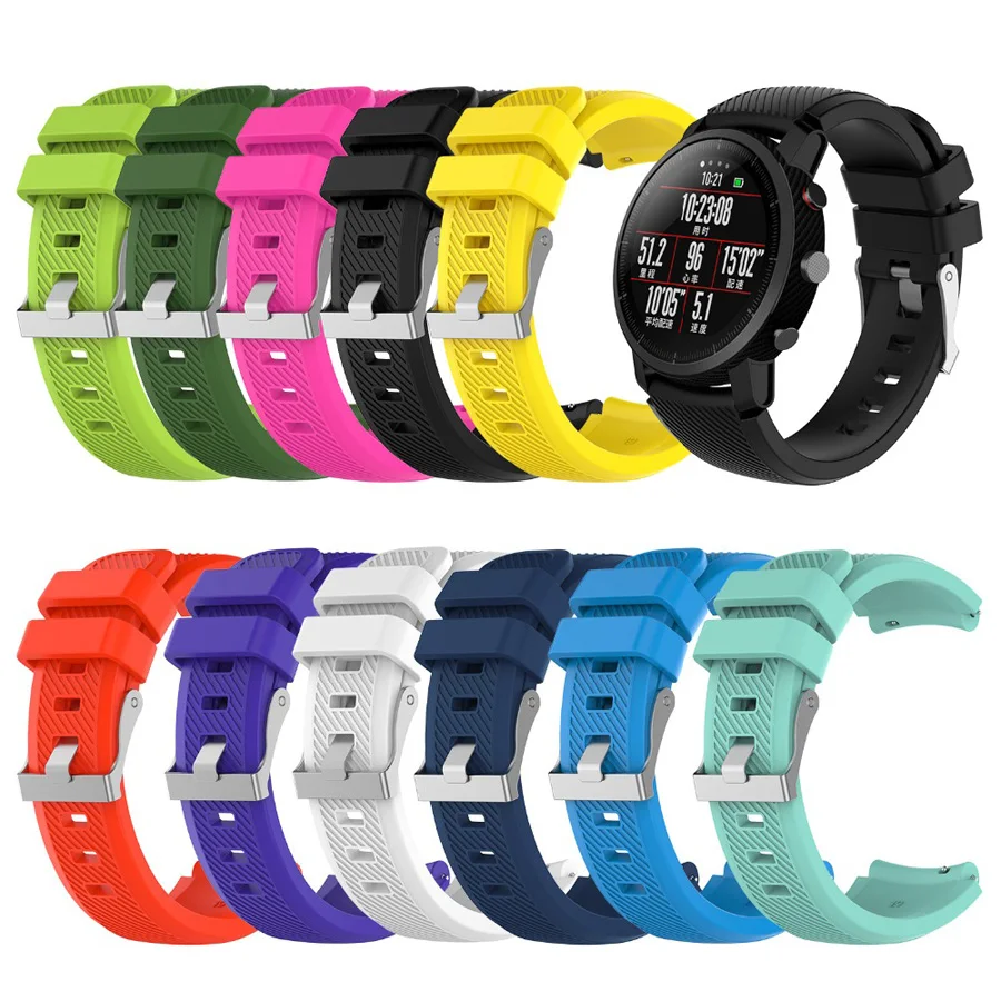 

Silicone Wrist Strap for Xiaomi Huami Amazfit Stratos 2/2S 22mm Watch Band for Amazfit Pace Replacement Strap Bracelet Wristband