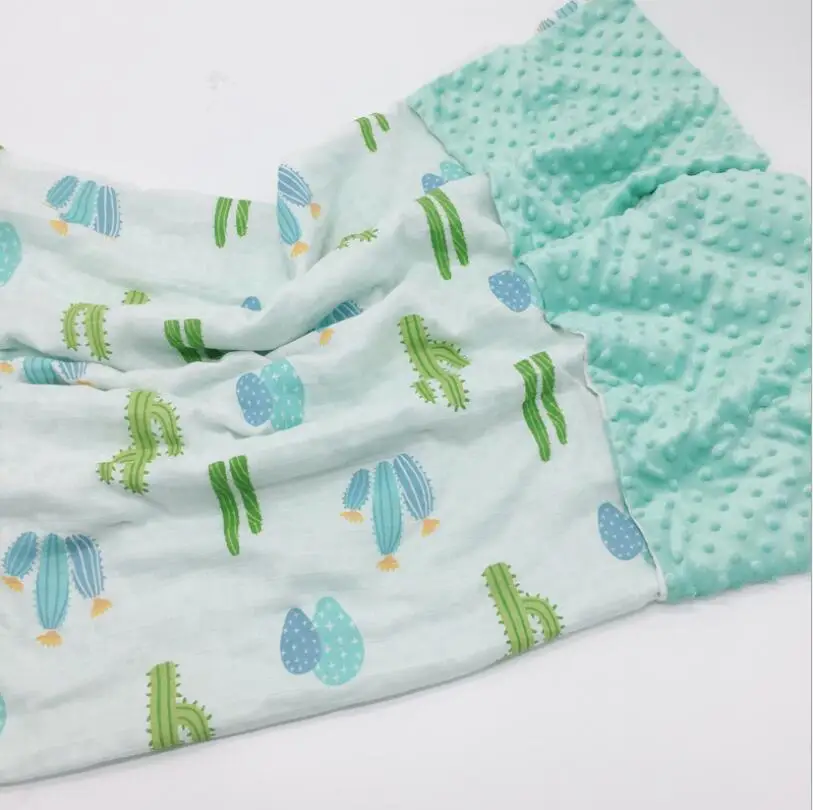 cactus 110*140 см Beanie одеяло хлопковое детское полотенце Minky одеяло детское одеяло для новорожденных детская простыня - Цвет: cactus