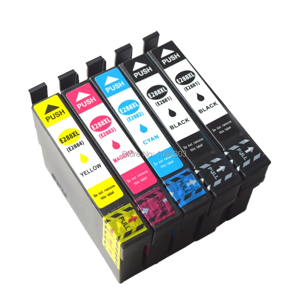 5 Pack Ink Cartridge Compatible For  288 288XL Replacement With Epson Expression Home XP-330 XP-434 XP-430 Printer