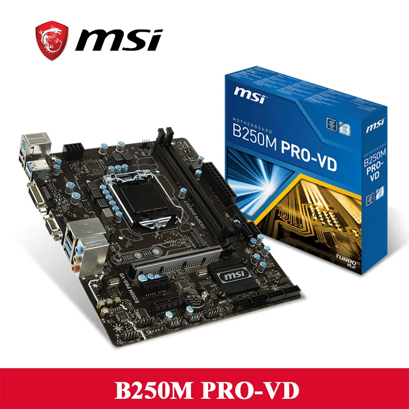 Материнская плата Msi B250M PRO VD 32 г X Boost DDR4 памяти LGA 1151 Процессор поддержка 7th/6th Gen Intel