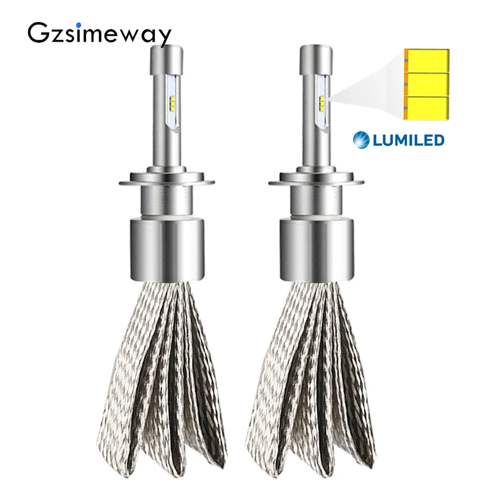 

2PCS H7 LED bulb H4 H1 H11 9005 D1S D2S auto headlamp with ZES chip 96W 9600LM 6000K H3 HB4 881 H27 fog lamp led car headlight