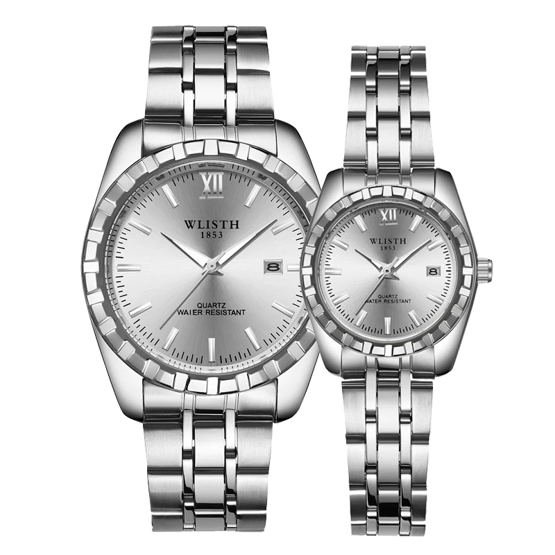 Часы наручные мужские/женские кварцевые, роскошные брендовые водонепроницаемые светящиеся с датой из нержавеющей стали, подарок для влюбл... от AliExpress WW