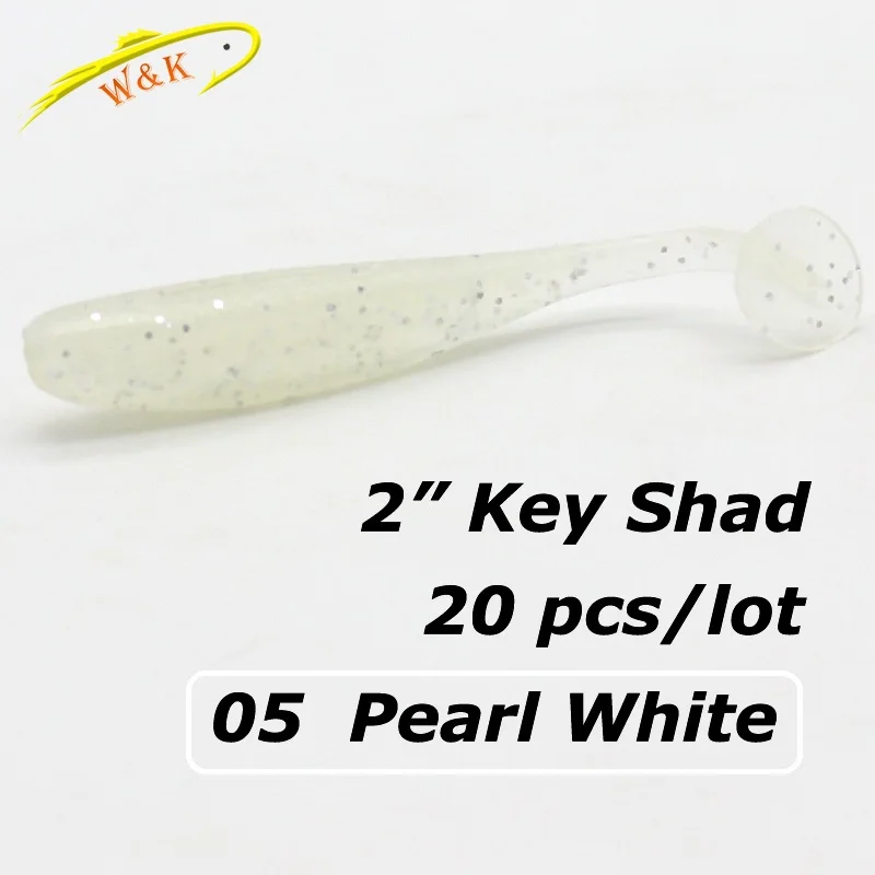 Pearl White 05 5 см Key Shad 20 шт Мини Shad Приманка для льда Рыбная ловля окуня приманка " джиг голова Мягкая приманка Маленькие Приманки - Цвет: Pearl White 05