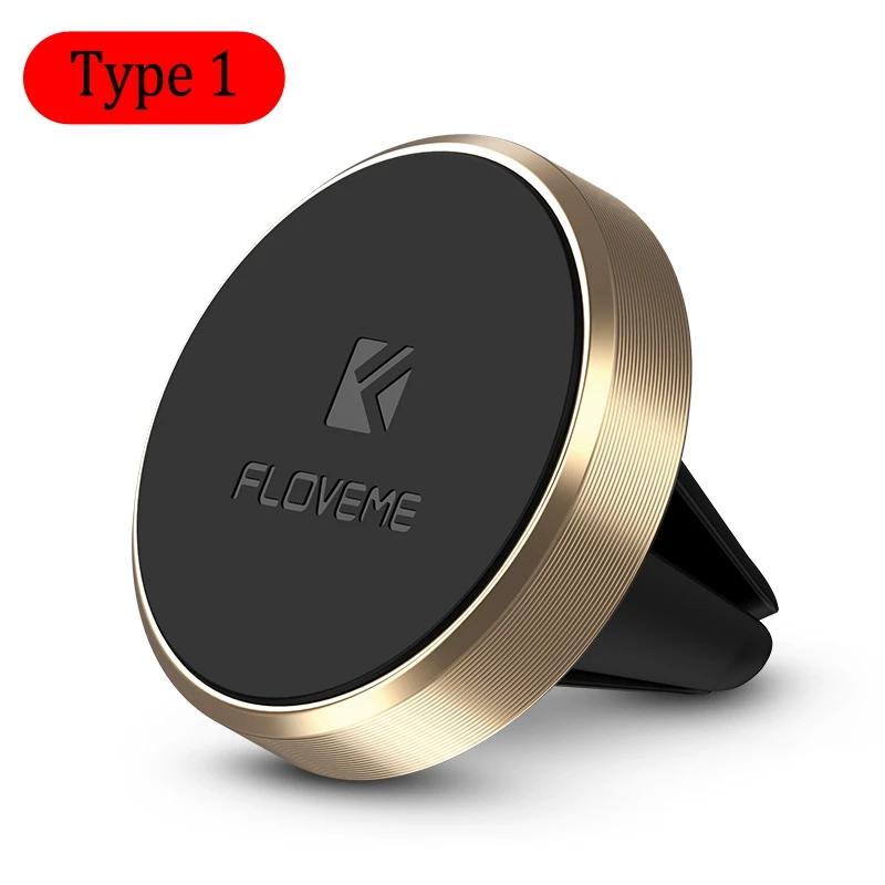 Gold 1 FLOVEME магнитный автомобильный держатель для телефона на магните для iPhone samsung S8 Xiaomi Универсальный мобильный телефон магнит крепление, устанавливаемое на вентиляционное отверстие в салоне автомобиля, автомобильный держатель, подставка, gps - Цвет: Gold 1