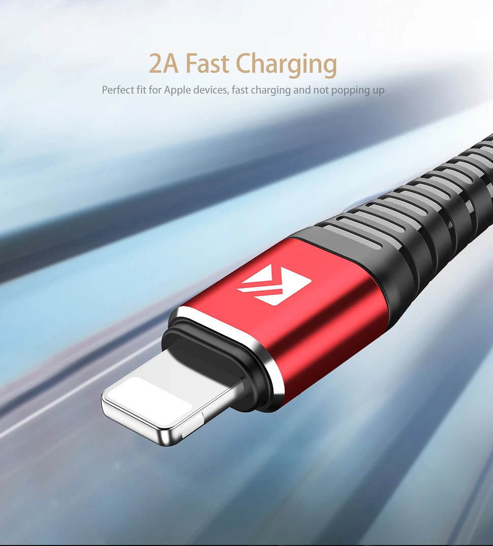 FLOVEME пружинный USB кабель для iPhone XS MAX XR X нейлоновый кабель для быстрой зарядки для iPhone iPad телефон зарядное устройство провод шнур