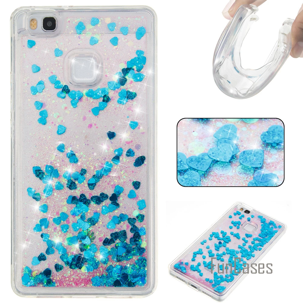 Струящаяся жидкость чехол для coque P9 Lite 5 2 "для fundas Huawei зыбучий песок чехол|liquid