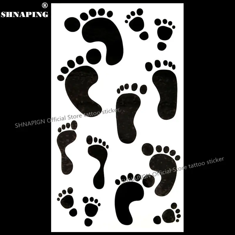 SHNAPIGN милые маленькие черные ноги временные татуировки боди арт руки флэш