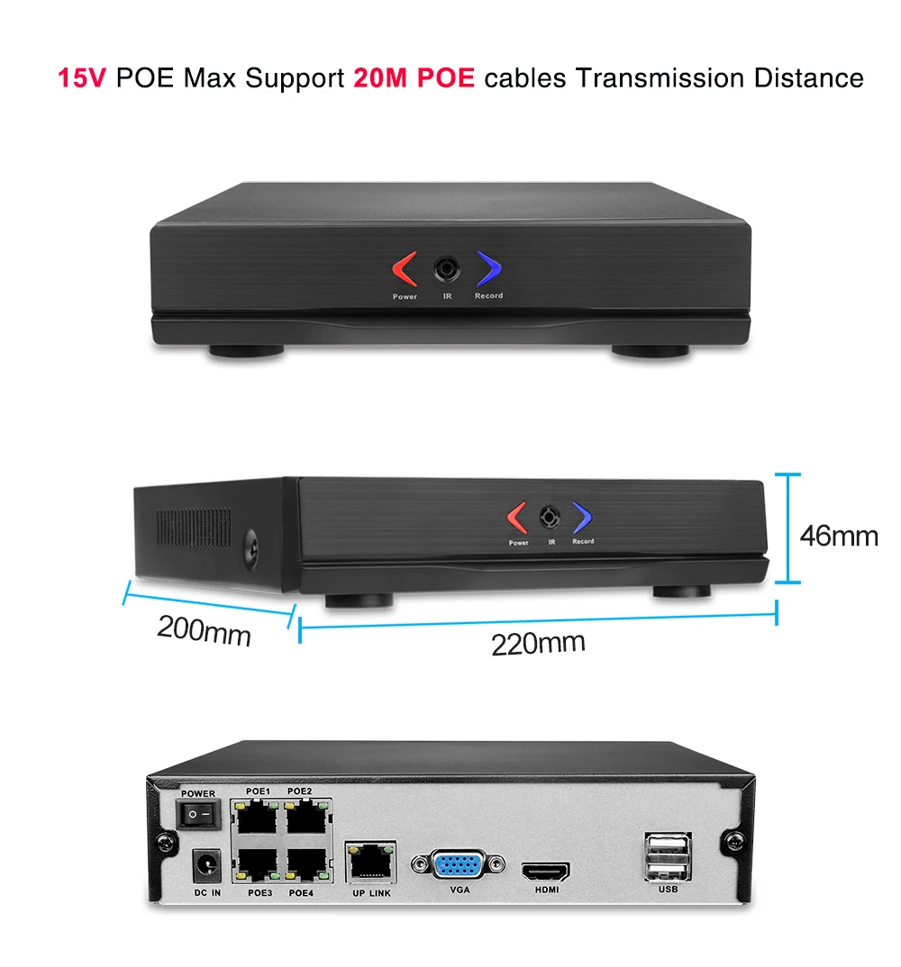 Techege 4CH POE NVR 1080 P HDMI 2.0MP 1.3MP 1.0MP IP Камера всепогодный наружного видеонаблюдения