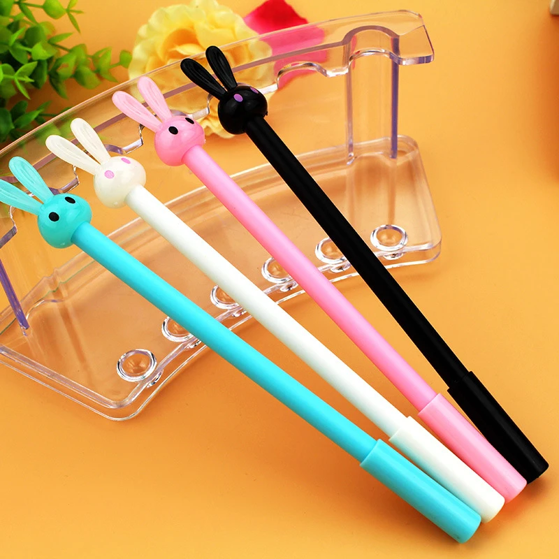 6 шт./лот цветные гелевые ручки с ушами кролика яркие цвета канцелярские
