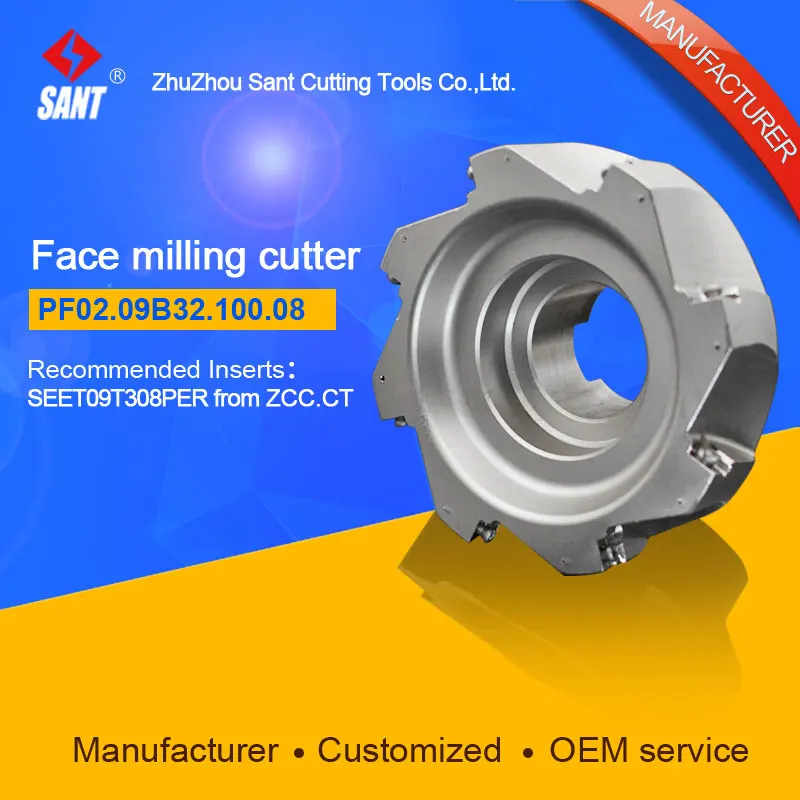 

Mached insert SEET09T308PER Indexable milling cutter milling tools facing cutter cutting FMP02-100-B32-SE09-08/PF02.09B32.100.08