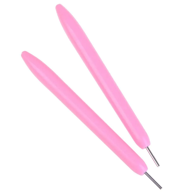 pink Случайный 2 шт бумажный инструмент для изготовления квиллинга бумажная ручка DIY ассорти цветов Скрапбукинг оригами Бумага с прорезями инструменты для квиллинга - Цвет: pink
