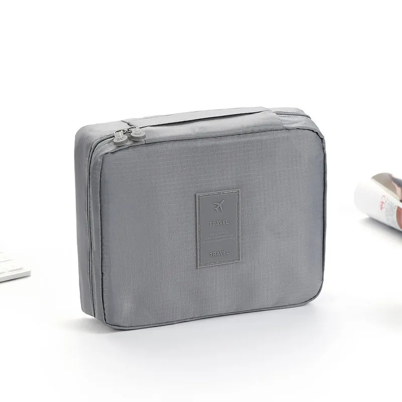 Gray Solid color косметичка для женщин, косметички, органайзер для туалетных принадлежностей, водонепроницаемые женские футляры для хранения косметики - Цвет: Gray