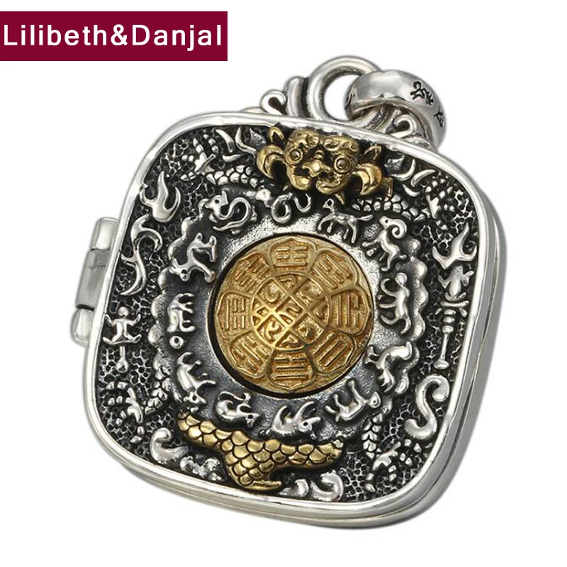 Будда Зодиак ГАУ коробка инструмент Ваджра кулон 100% Настоящее 925 Стерлинговое