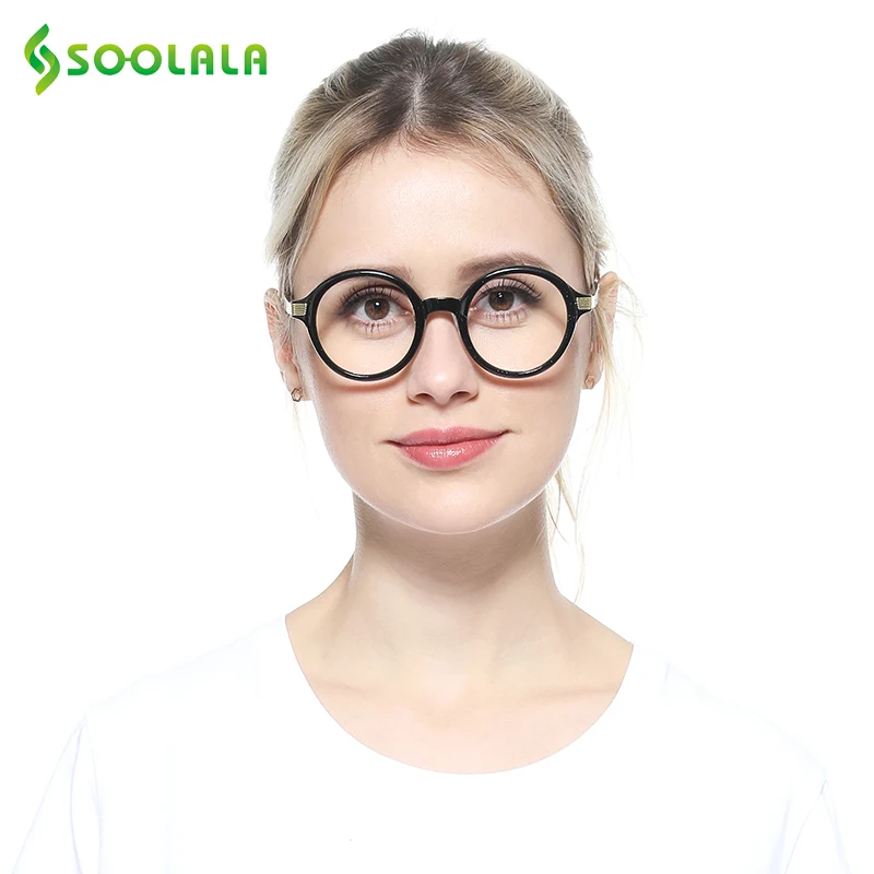 SOOLALA TR90 круглые очки для чтения Для женщин Для мужчин Прозрачные Линзы для очков для чтения очки+ 0,5 1,25 1,75 2,25 до 4,0