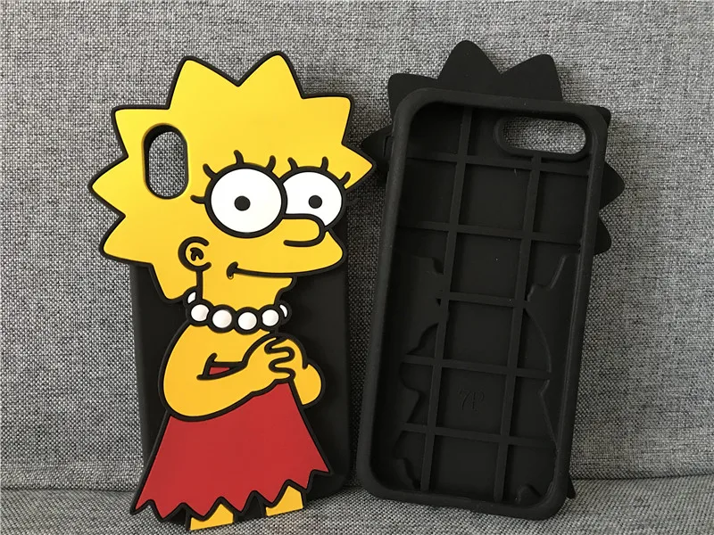 Силиконовый чехол с рисунком Барта Симпсона Лизы для iphone 7, 8, 6, 6s Plus, X, XS, MAX, XR, 5, 5S, Se, чехол s, мягкий силиконовый милый противоударный чехол
