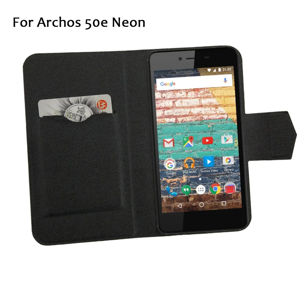 5 видов цветов супер! Чехол для телефона Archos 50e неоновый кожаный чехол-книжка