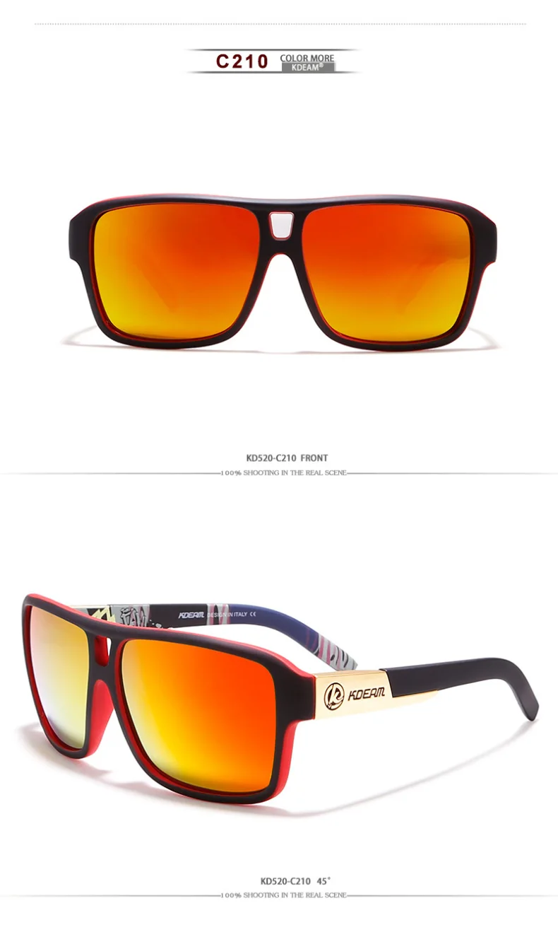 KDEAM Original Design Polarized Square Sunglasses Men Summer Outdoor& Travel UV Goggles Male Fashion Sports Style Shades RX63