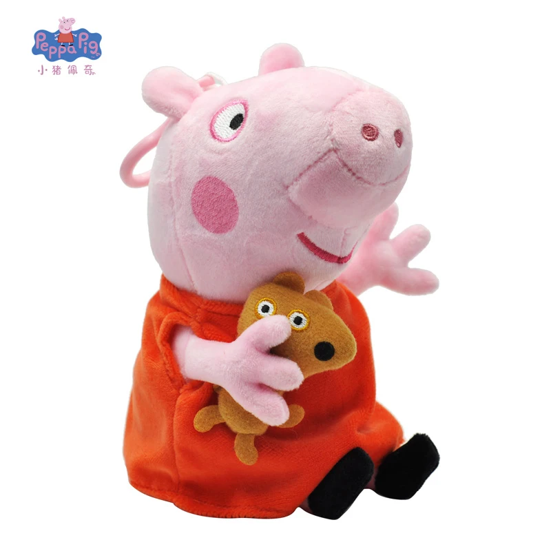 Peppa Pig 19 см оригинальная Свинка Пеппа Джордж Животные Мягкие плюшевые игрушки мультфильм семья папа мама друг Pelucia мягкие куклы игрушки детские подарки - Цвет: Peppa Pig