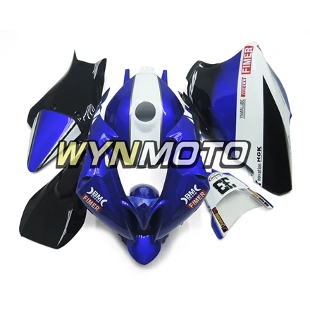 Синий белый стекловолокно гоночный комплект обтекателей для Yamaha R6 2008- 08-16 год кузов детали рамы мотоцикла корпус