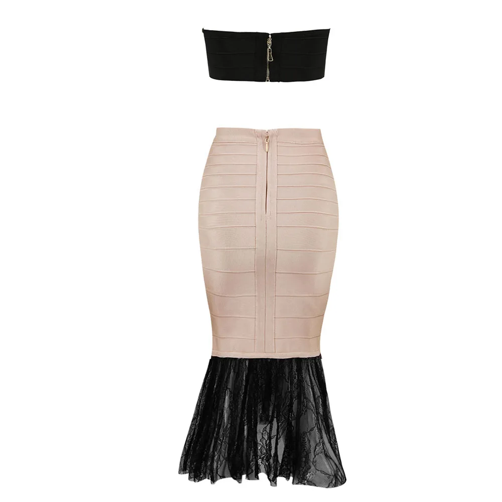 Новое поступление соблазнительный женский черный и бежевый комплект из двух