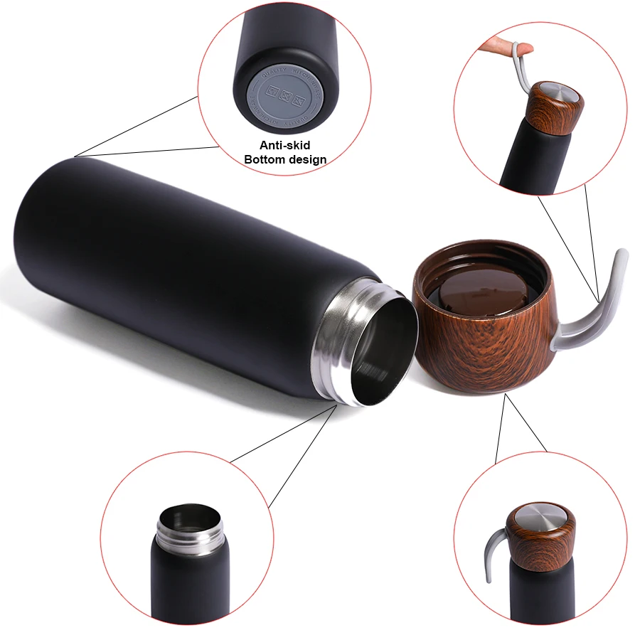 500 ML Thermos Bottle 304 Stainless Steel Water Portable Vacuum Flask For Coffee Mug Travel Cup Lovers Gift | Дом и сад