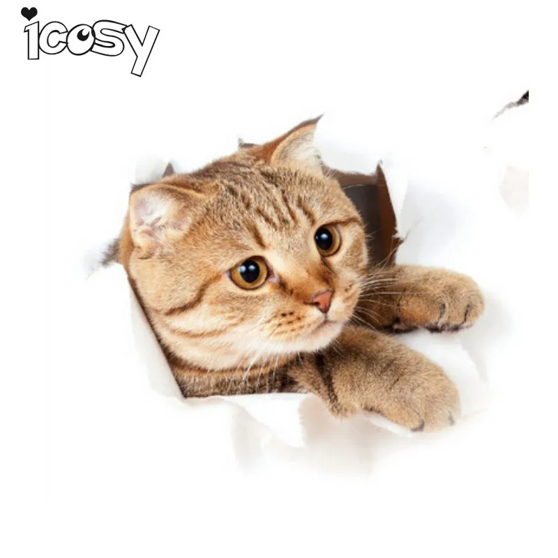 Icosy креативные Мультяшные животные кошка фигурка ПВХ Магнитные наклейки магниты
