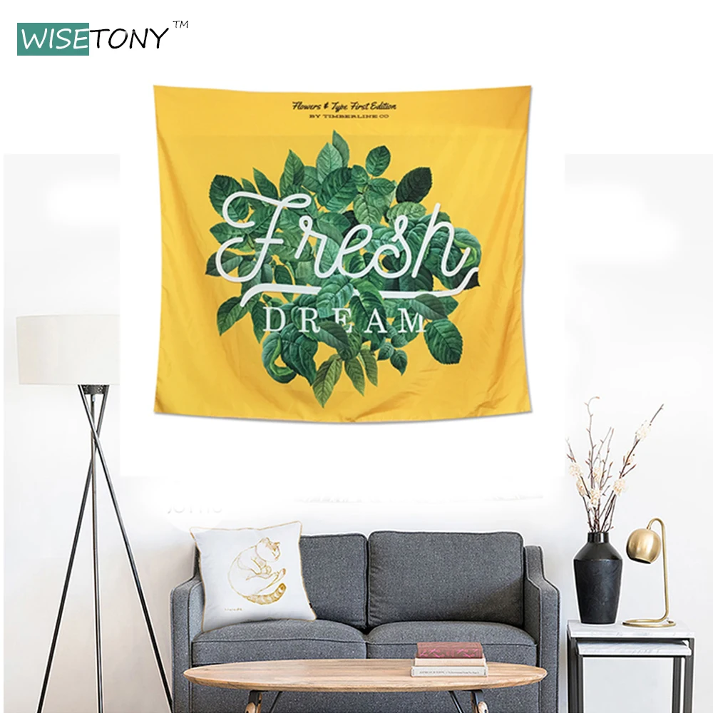 WISETONY English Inspirational Letter Tapestry Wall Art Saying Words Beach Towels Room Blanket Home Decor | Дом и сад