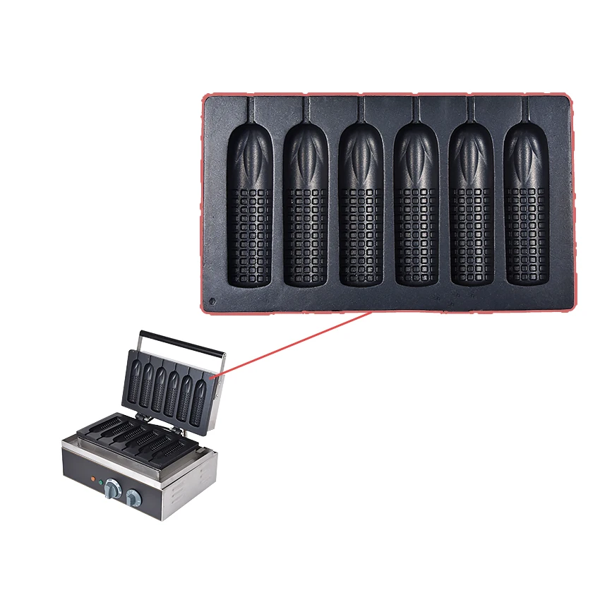 Кукурузная вафельница для приготовления кексов 6 штук|waffle maker|hot doggrilling corn |