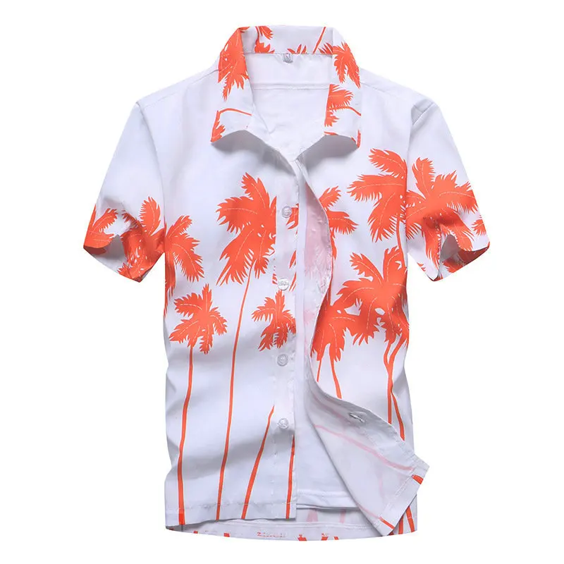 Мужская гавайская рубашка мужская повседневная camisa masculina с принтом пляжные рубашки короткий рукав Новинка азиатские SizeM-5XL - Цвет: Asian Size
