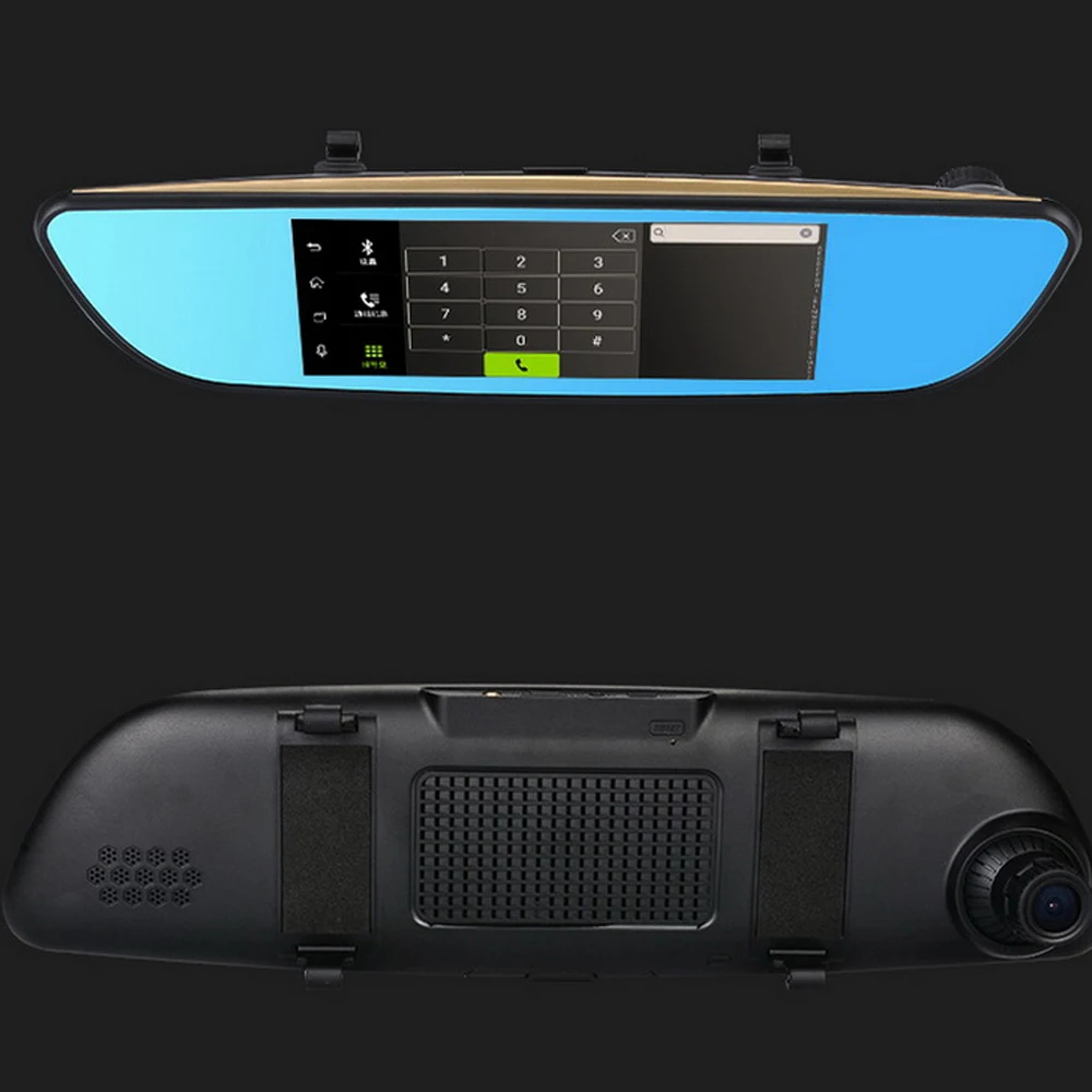 

ROM 16GB 7 inch Full HD 1080P Bluetooth WIFI FM Map Free Update Dual Lens Camera Rearview mirror Special Android 4.4 Car DVR