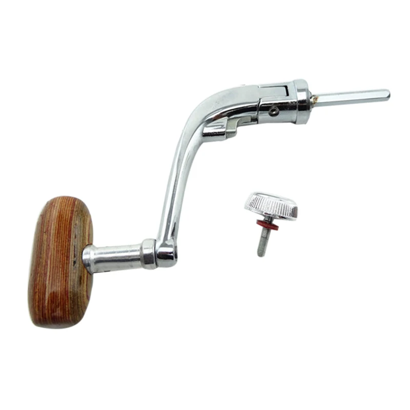 New Metal Spinning Reel Folding Rocking Arm Wheel Grasp Wooden Handle Fishing Accessories FG66 | Спорт и развлечения