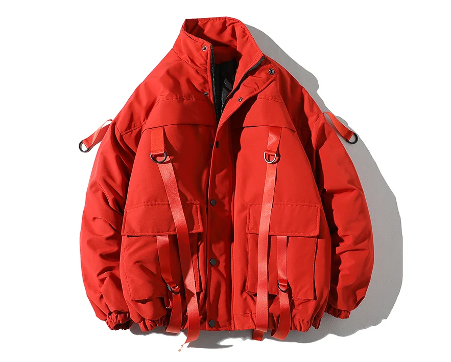 Winter Jacket Coats Men New Casual Windbreaker Jackets Mens Parka Plus size Hip hop Bandage design Man Streetwear | Мужская одежда