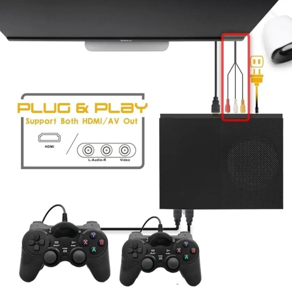 Игровая приставка HD TV Встроенный 800 игр поддержка нескольких игровых симуляторов