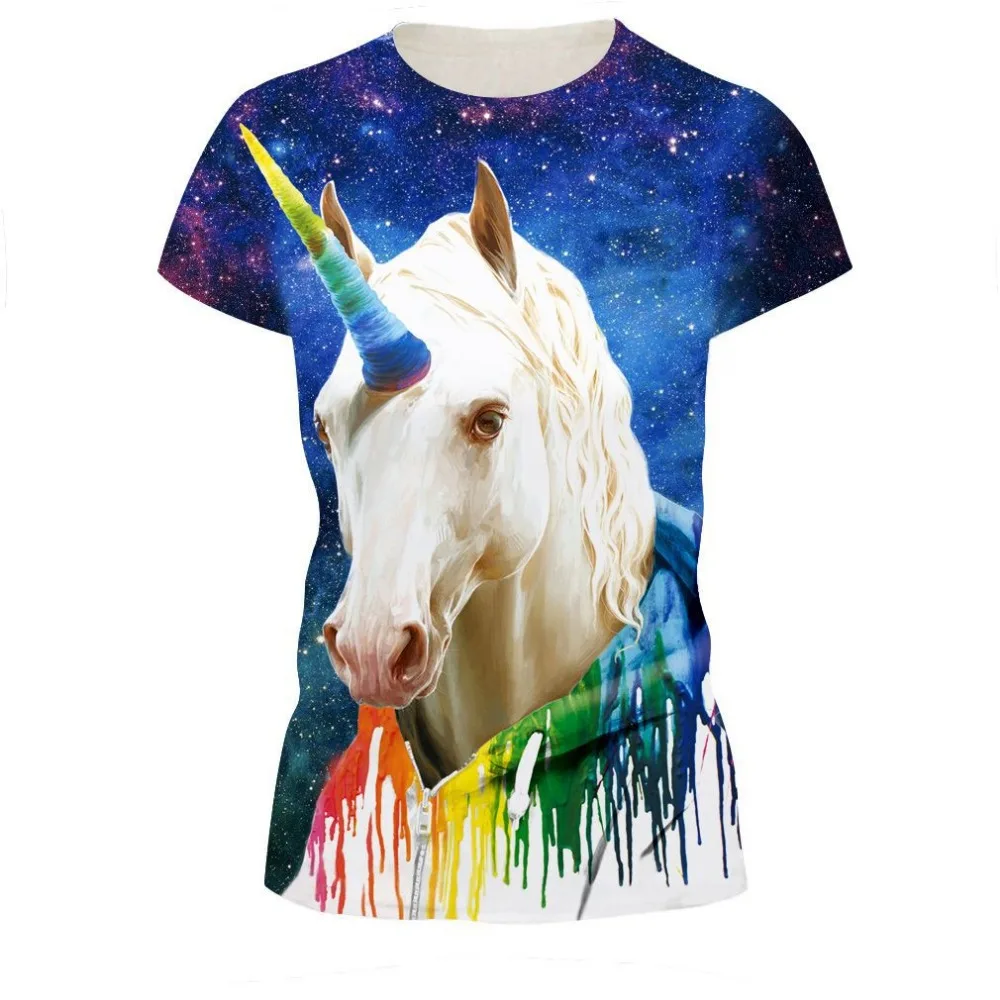 Женская летняя футболка с 3D принтом Kirin Horse Спортивная коротким рукавом для