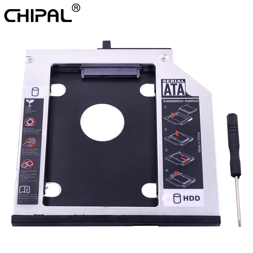 CHIPAL 10 шт. SATA 3 0 2nd HDD Caddy 9 5 мм для 2 SSD корпус Lenovo ThinkPad T400s T400 T410 T410s T420s T430s|Корпус