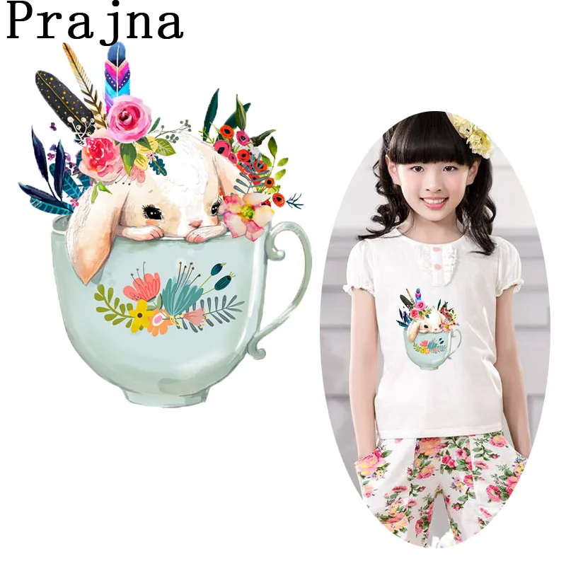 Праджня кролик Кубок передачи патч утюг на горный хрусталь Одежда с принтом