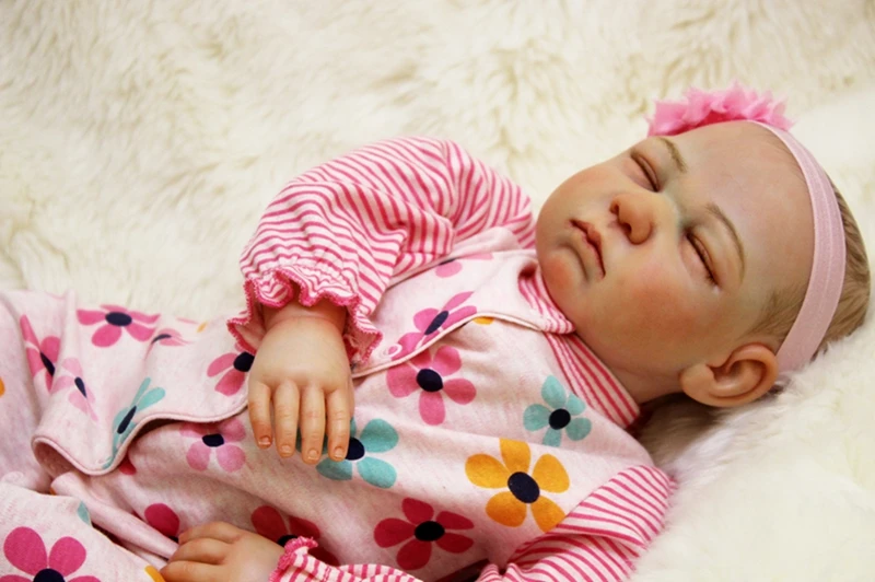 Реалистичные куклы Новорожденные 20 дюймов тканевое тело силиконовые для