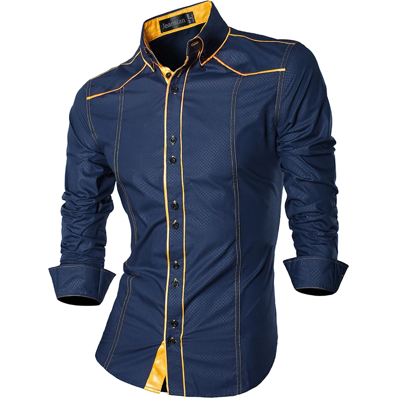 jeansian Spring Autumn Features Shirts Men Casual Shirt New Arrival Long Sleeve Casual Slim Fit Male Shirts Z034
